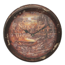 Load image into Gallery viewer, Cabin Scene Metal Clock 15"