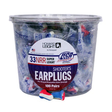 Load image into Gallery viewer, Usa Shooters Earplugs,100pr Pk (r-w-blue)