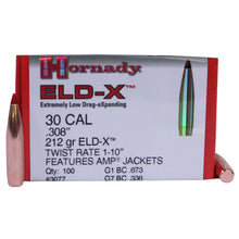 Load image into Gallery viewer, 30cal .308 212gr Eld-x -100
