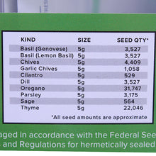 Load image into Gallery viewer, Herb Garden Heirloom Seed Bucket