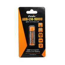 Load image into Gallery viewer, 14500 (1.5v) 1600u Mah Usb Recharge. Bat.