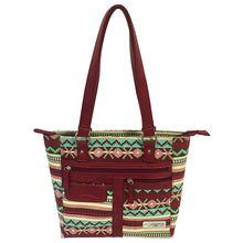Load image into Gallery viewer, Concealed Carry Printed Tote- Burgundy