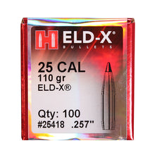 Load image into Gallery viewer, 25 Cal .257 110 Gr Eld-x