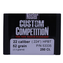 Load image into Gallery viewer, 22 Cal 52gr Custcmp Hpbt (250 Ct)