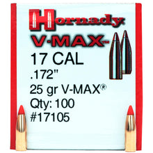 Load image into Gallery viewer, 17 Cal .172 25gr V-max -100