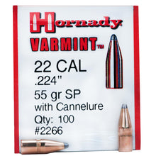 Load image into Gallery viewer, 22 Cal .224 55gr Sp W-cannelure -100
